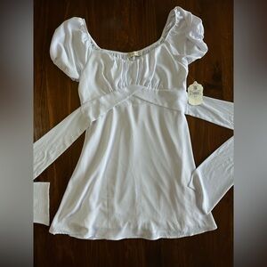 Altar'd State White Fitted Tie Front Dress